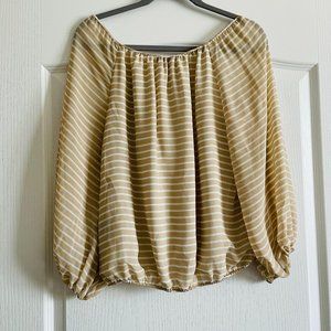 Vince Camuto Womens Striped Relaxed Lightweight Offshoulder Top Size XS like new